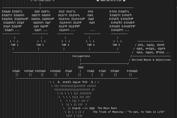 The generation of words from the alphabetic soil  to the surface forms.